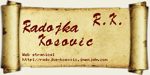 Radojka Kosović vizit kartica